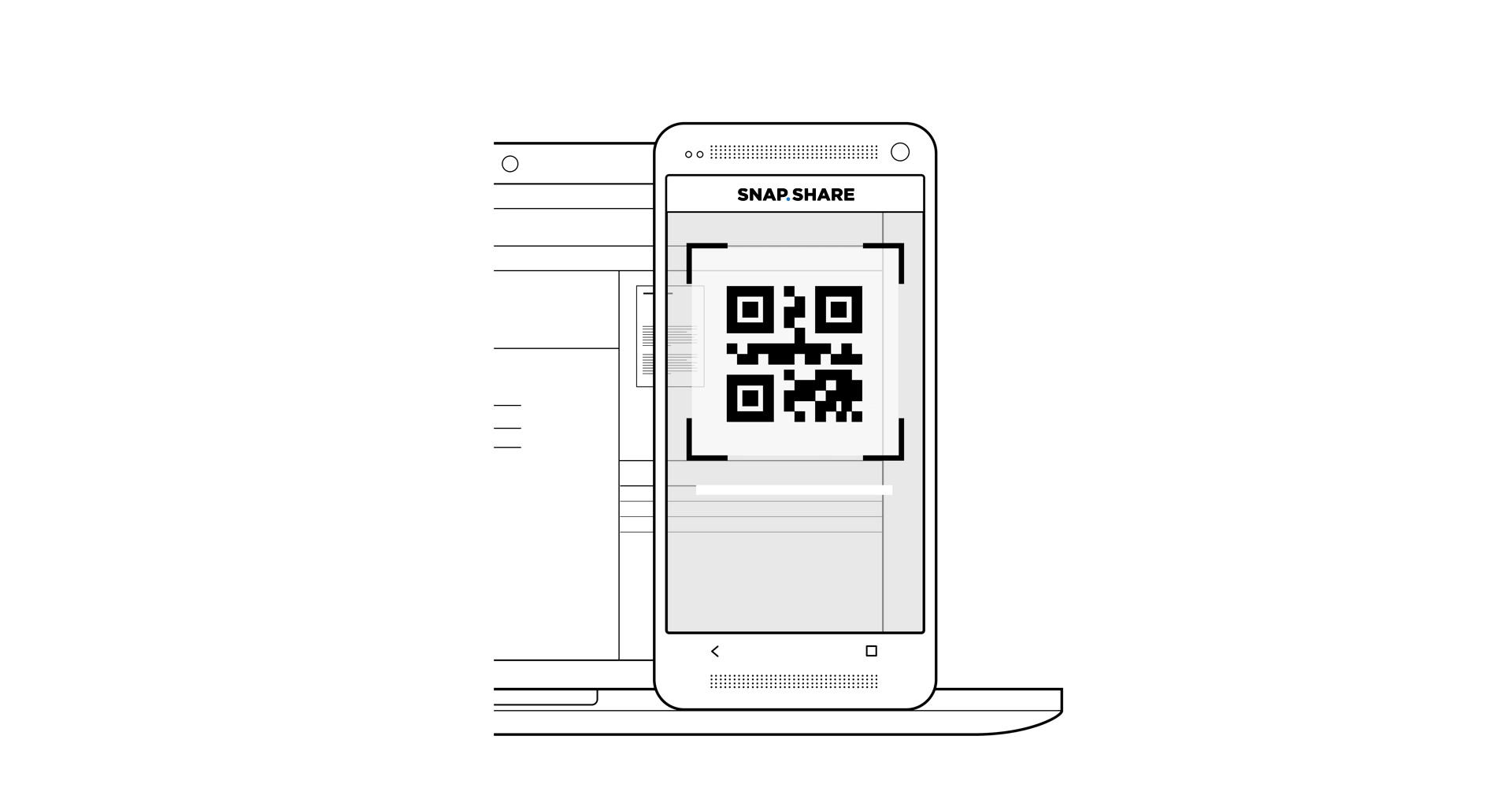 Photographier l'ID Snapshare (QR-Code) avec l'appareil-photo du smartphone